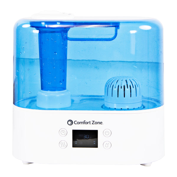 Comfort Zone Whisper-Quiet Cool Mist Digital Ultrasonic Humidifier 