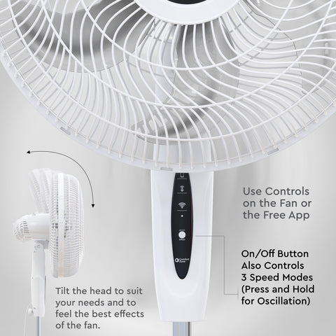 18 Stand Fan with Remote (White)